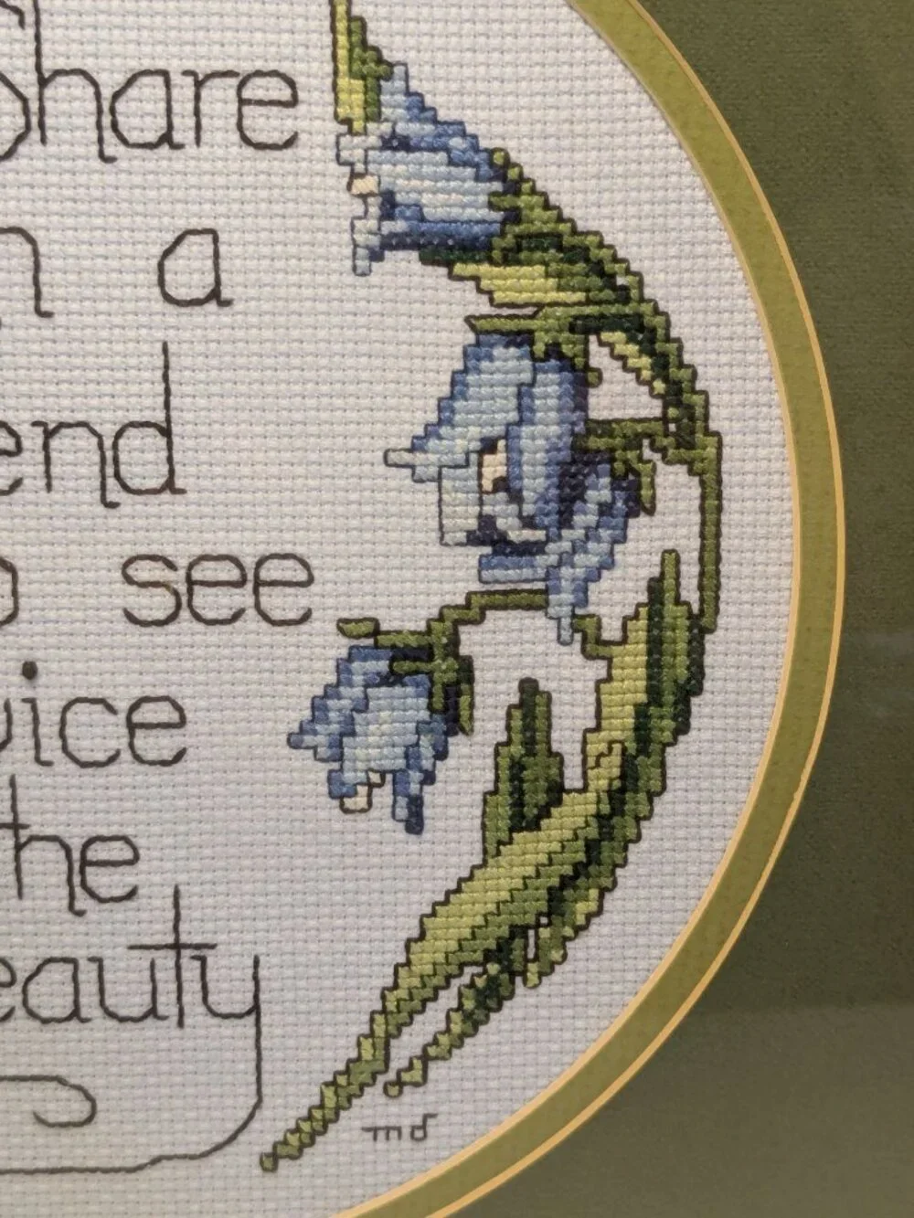 Vtg.1992 Framed Cross Stitch 